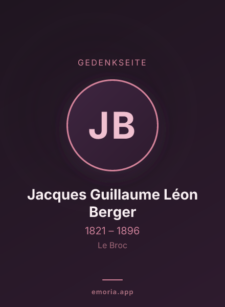 Gedenkportrait von Jacques Guillaume Léon Berger