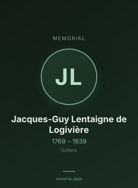 Memorial portrait of Jacques-Guy Lentaigne de Logivière