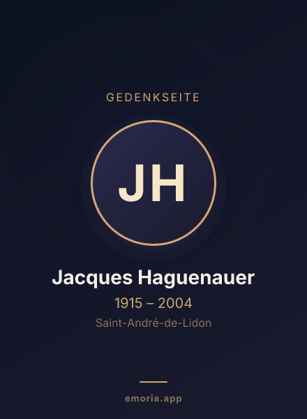 Gedenkportrait von Jacques Haguenauer