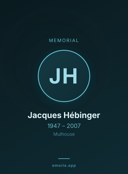 Memorial portrait of Jacques Hébinger