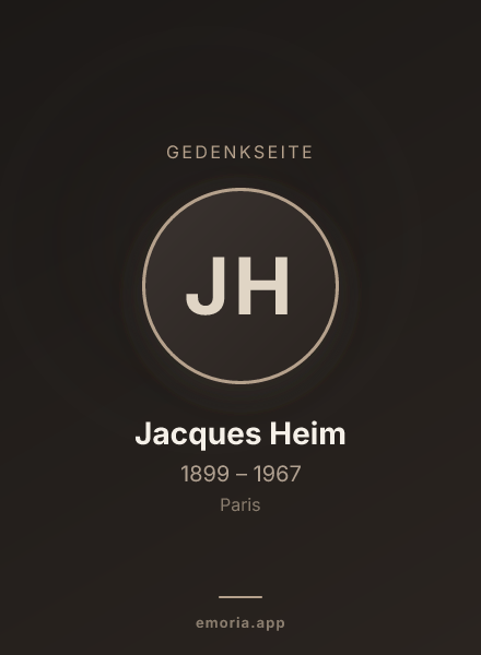 Gedenkportrait von Jacques Heim