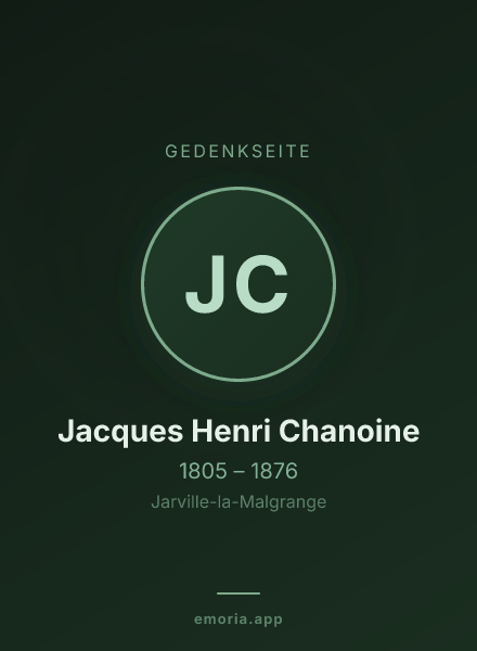 Gedenkportrait von Jacques Henri Chanoine