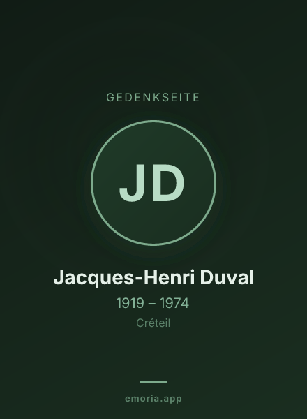 Gedenkportrait von Jacques-Henri Duval