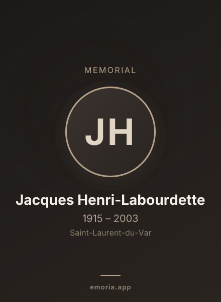 Memorial portrait of Jacques Henri-Labourdette