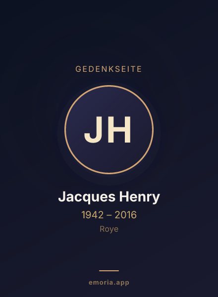 Gedenkportrait von Jacques Henry