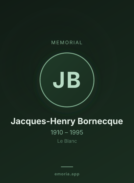 Memorial portrait of Jacques-Henry Bornecque
