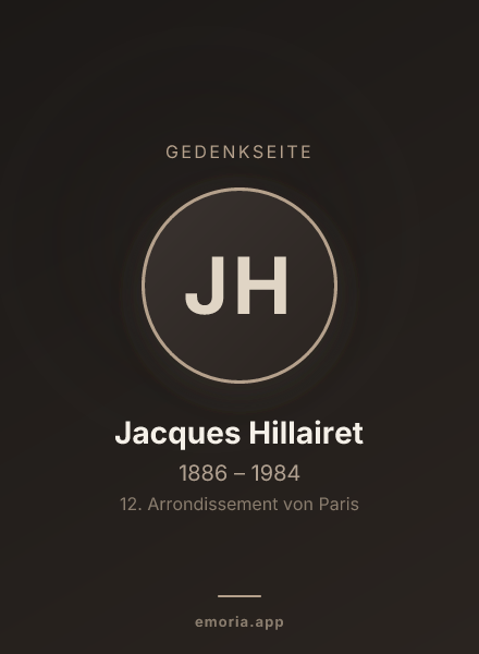 Gedenkportrait von Jacques Hillairet