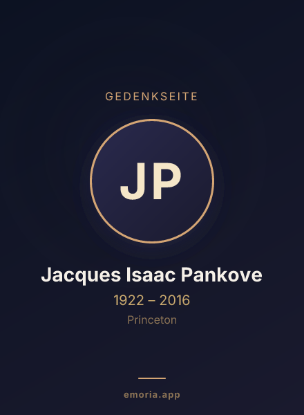 Gedenkportrait von Jacques Isaac Pankove