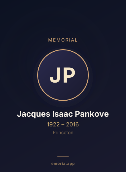 Memorial portrait of Jacques Isaac Pankove