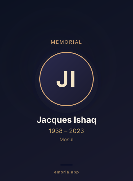 Memorial portrait of Jacques Ishaq
