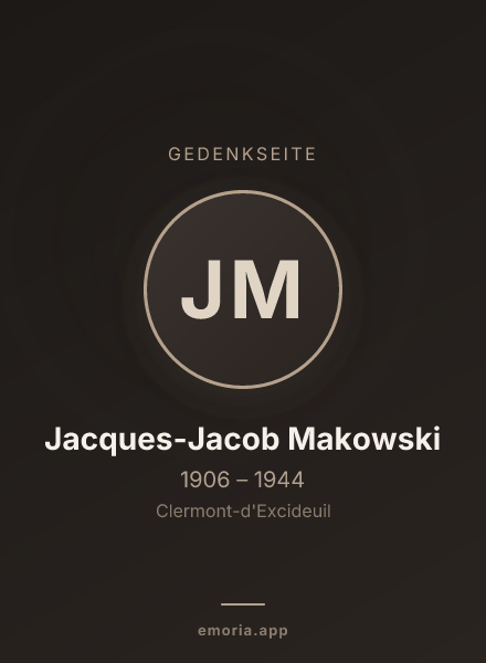 Gedenkportrait von Jacques-Jacob Makowski