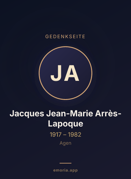 Gedenkportrait von Jacques Jean-Marie Arrès-Lapoque