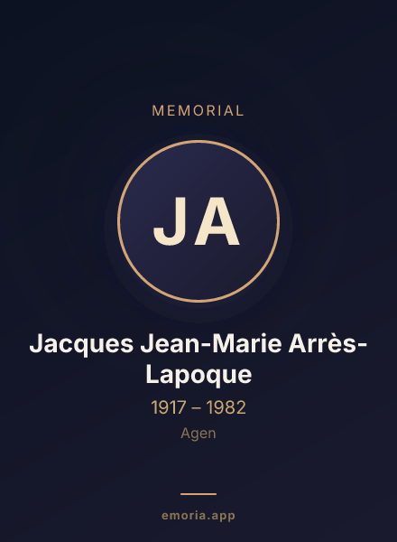 Memorial portrait of Jacques Jean-Marie Arrès-Lapoque