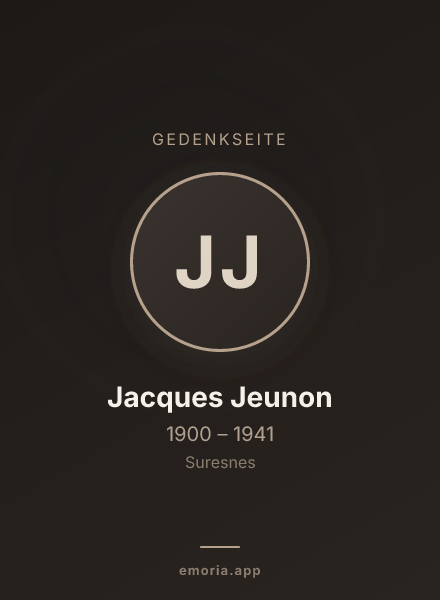 Gedenkportrait von Jacques Jeunon