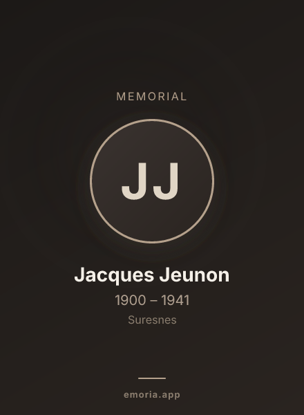 Memorial portrait of Jacques Jeunon