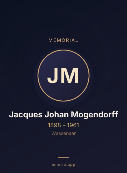 Memorial portrait of Jacques Johan Mogendorff
