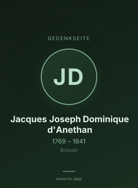 Gedenkportrait von Jacques Joseph Dominique d'Anethan
