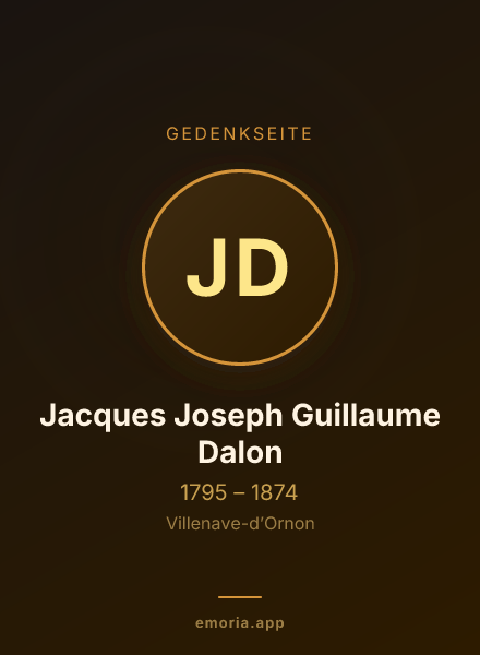 Gedenkportrait von Jacques Joseph Guillaume Dalon
