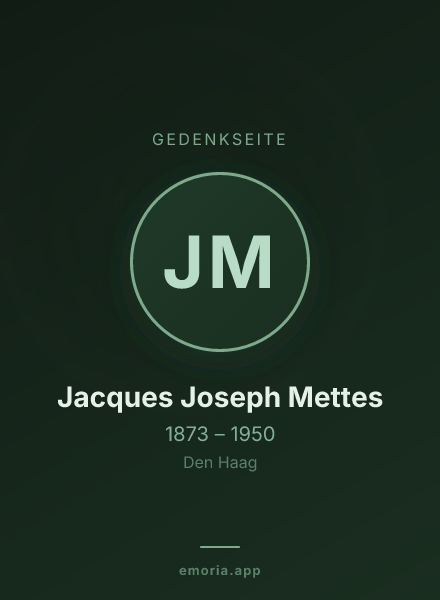 Gedenkportrait von Jacques Joseph Mettes