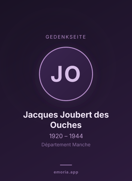 Gedenkportrait von Jacques Joubert des Ouches