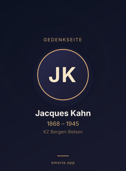 Gedenkportrait von Jacques Kahn
