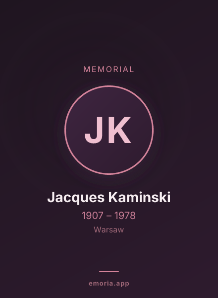 Memorial portrait of Jacques Kaminski