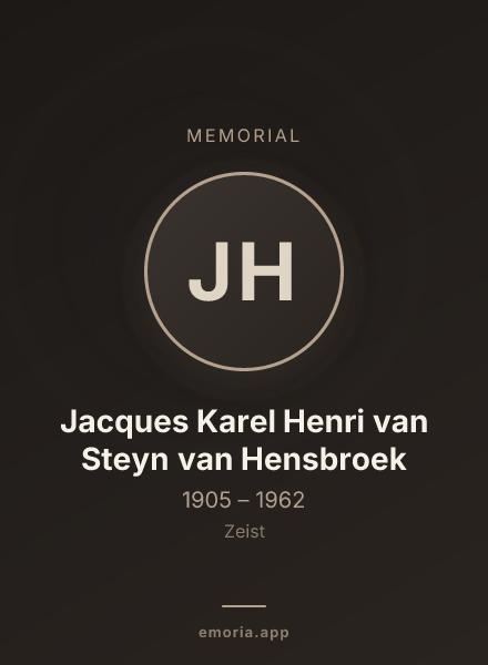 Memorial portrait of Jacques Karel Henri van Steyn van Hensbroek