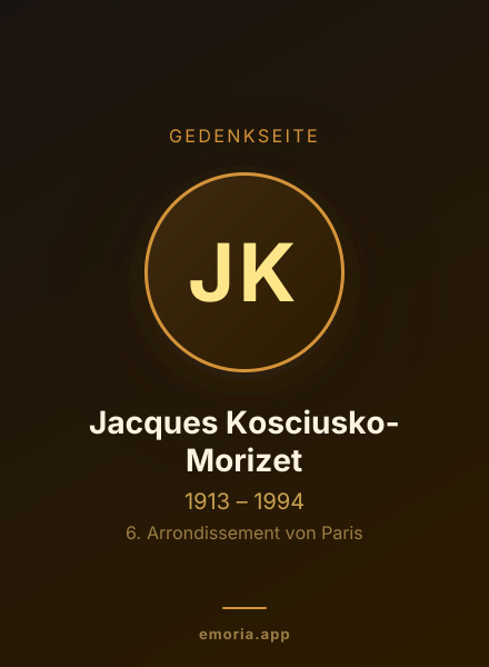 Gedenkportrait von Jacques Kosciusko-Morizet