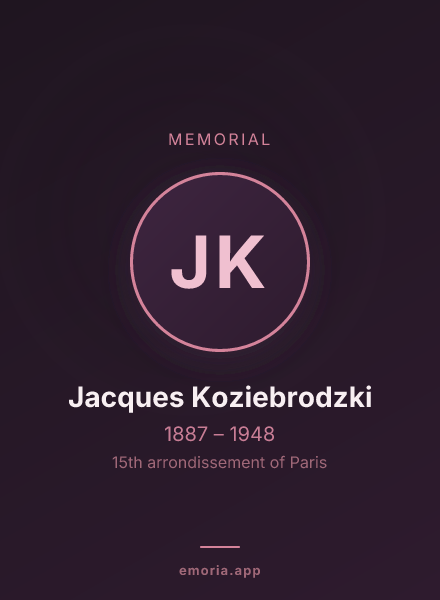 Memorial portrait of Jacques Koziebrodzki