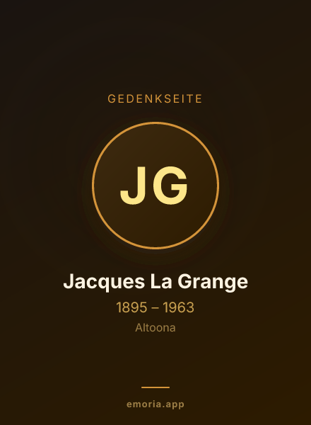 Gedenkportrait von Jacques La Grange