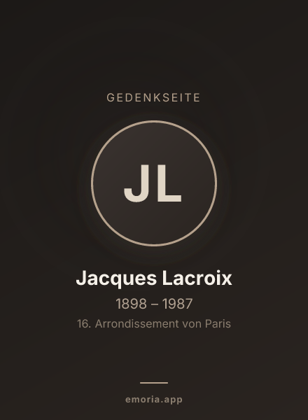 Gedenkportrait von Jacques Lacroix