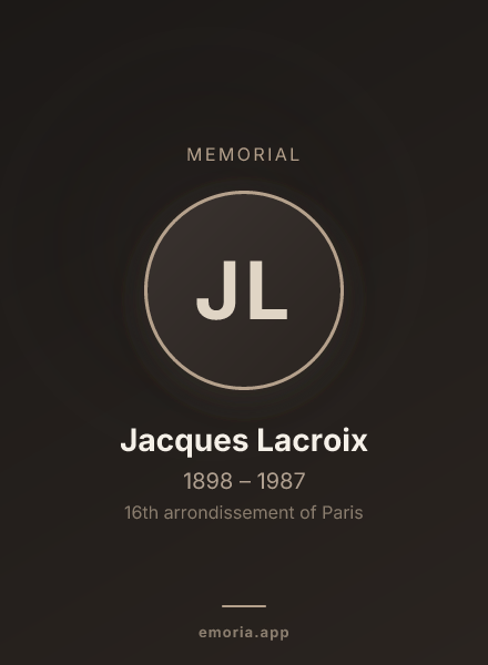 Memorial portrait of Jacques Lacroix