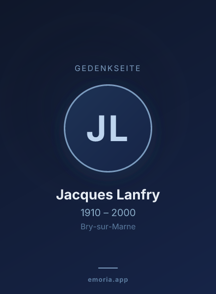 Gedenkportrait von Jacques Lanfry