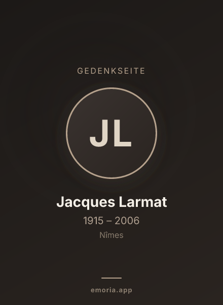 Gedenkportrait von Jacques Larmat
