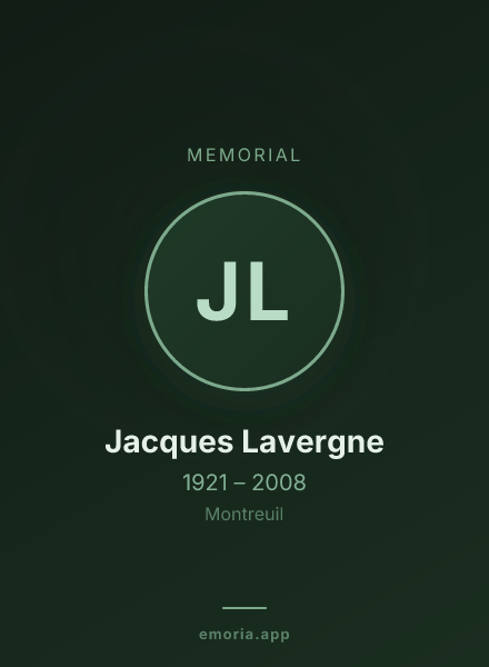 Memorial portrait of Jacques Lavergne
