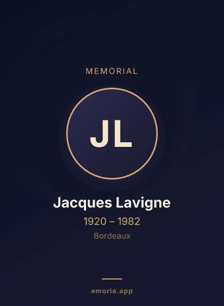 Memorial portrait of Jacques Lavigne