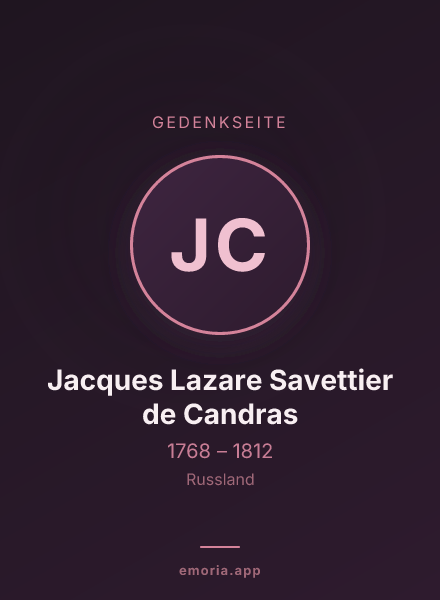 Gedenkportrait von Jacques Lazare Savettier de Candras