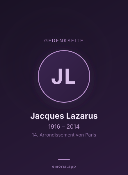 Gedenkportrait von Jacques Lazarus
