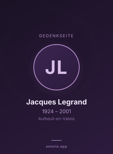 Gedenkportrait von Jacques Legrand