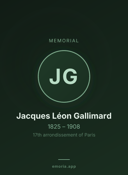Memorial portrait of Jacques Léon Gallimard