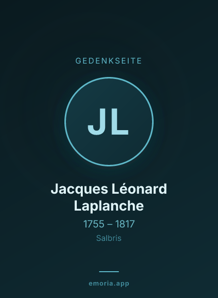 Gedenkportrait von Jacques Léonard Laplanche