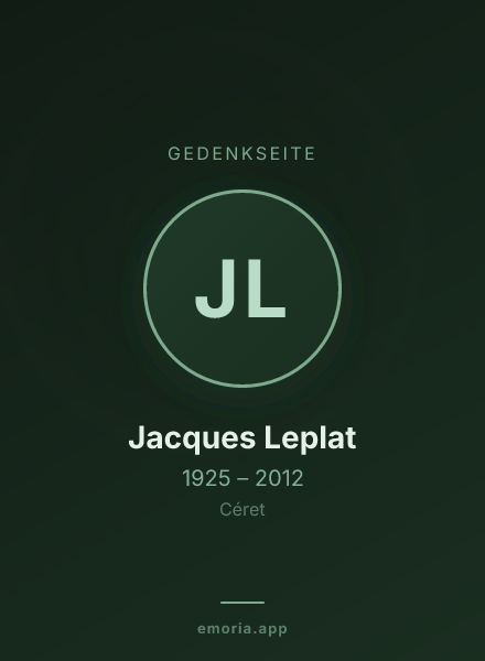 Gedenkportrait von Jacques Leplat