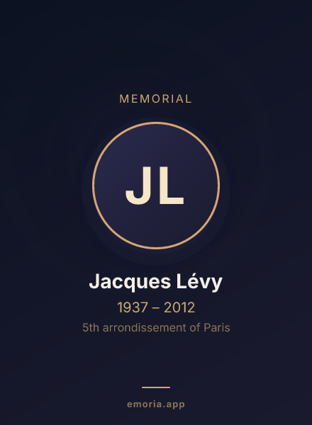 Memorial portrait of Jacques Lévy