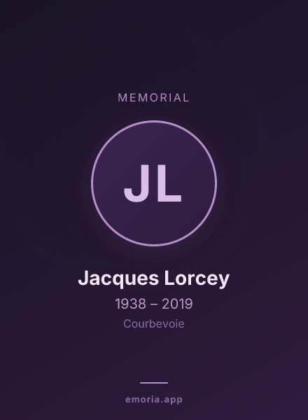 Memorial portrait of Jacques Lorcey
