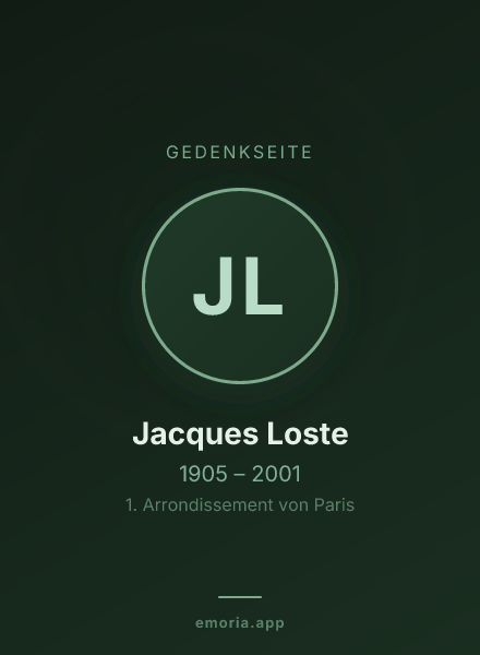 Gedenkportrait von Jacques Loste