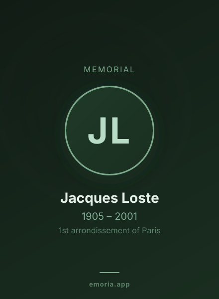 Memorial portrait of Jacques Loste