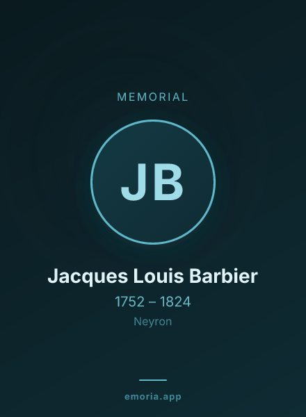 Memorial portrait of Jacques Louis Barbier