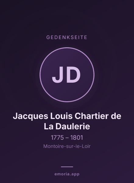 Gedenkportrait von Jacques Louis Chartier de La Daulerie