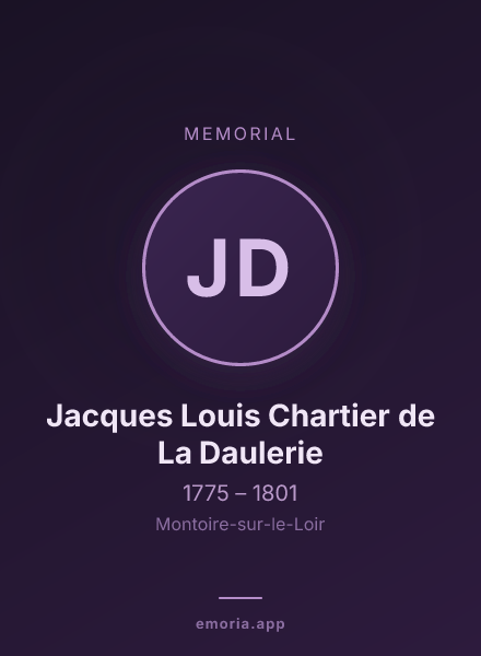 Memorial portrait of Jacques Louis Chartier de La Daulerie