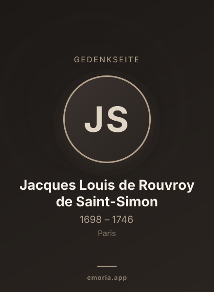 Gedenkportrait von Jacques Louis de Rouvroy de Saint-Simon